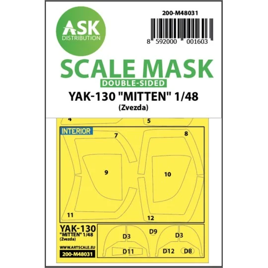 Yak-130 Mitten double-sided painting mask for Zvezda, 1/48 - Art Sc...