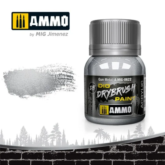 DRYBRUSH Gun Metal - AMMO by MIG Jimenez A.MIG-0622