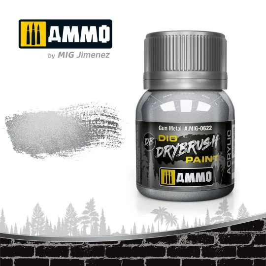 DRYBRUSH Gun Metal - AMMO by MIG Jimenez A.MIG-0622