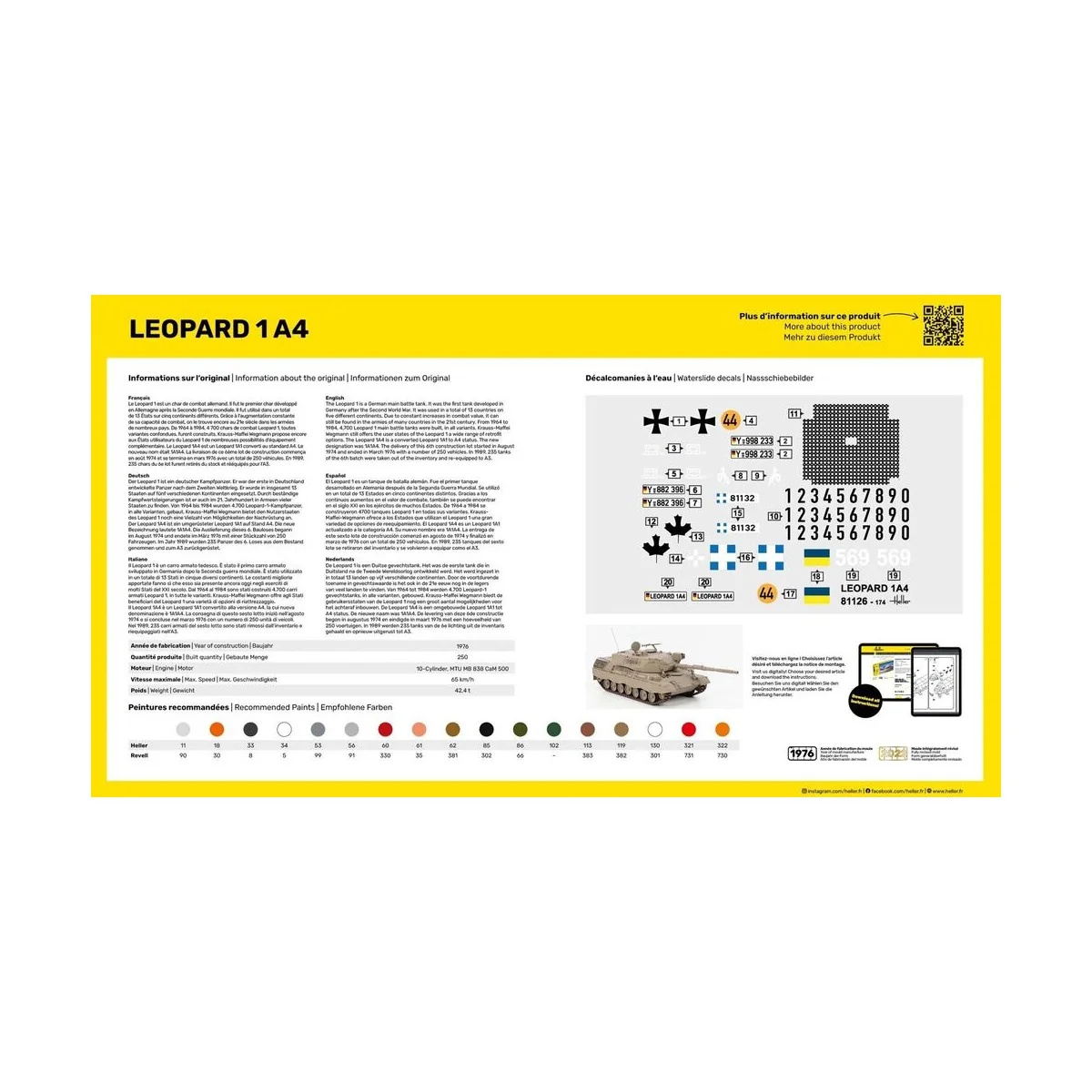 STARTER KIT Leopard 1A4, 1/35 - Heller 57126 STARTER KIT Leopard 1A4, 1/35 - Heller 57126
