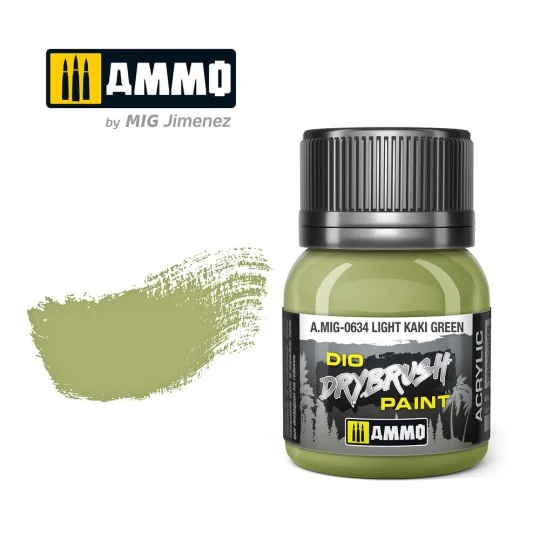 DRYBRUSH Light Khaki Green - AMMO by MIG Jimenez A.MIG-0634