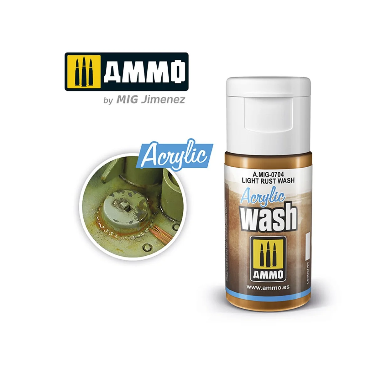 ACRYLIC WASH Light Rust Wash - AMMO by MIG Jimenez A.MIG-0704