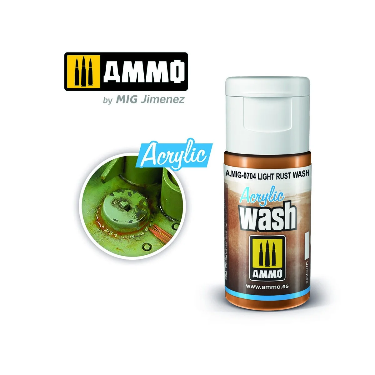 ACRYLIC WASH Light Rust Wash - AMMO by MIG Jimenez A.MIG-0704