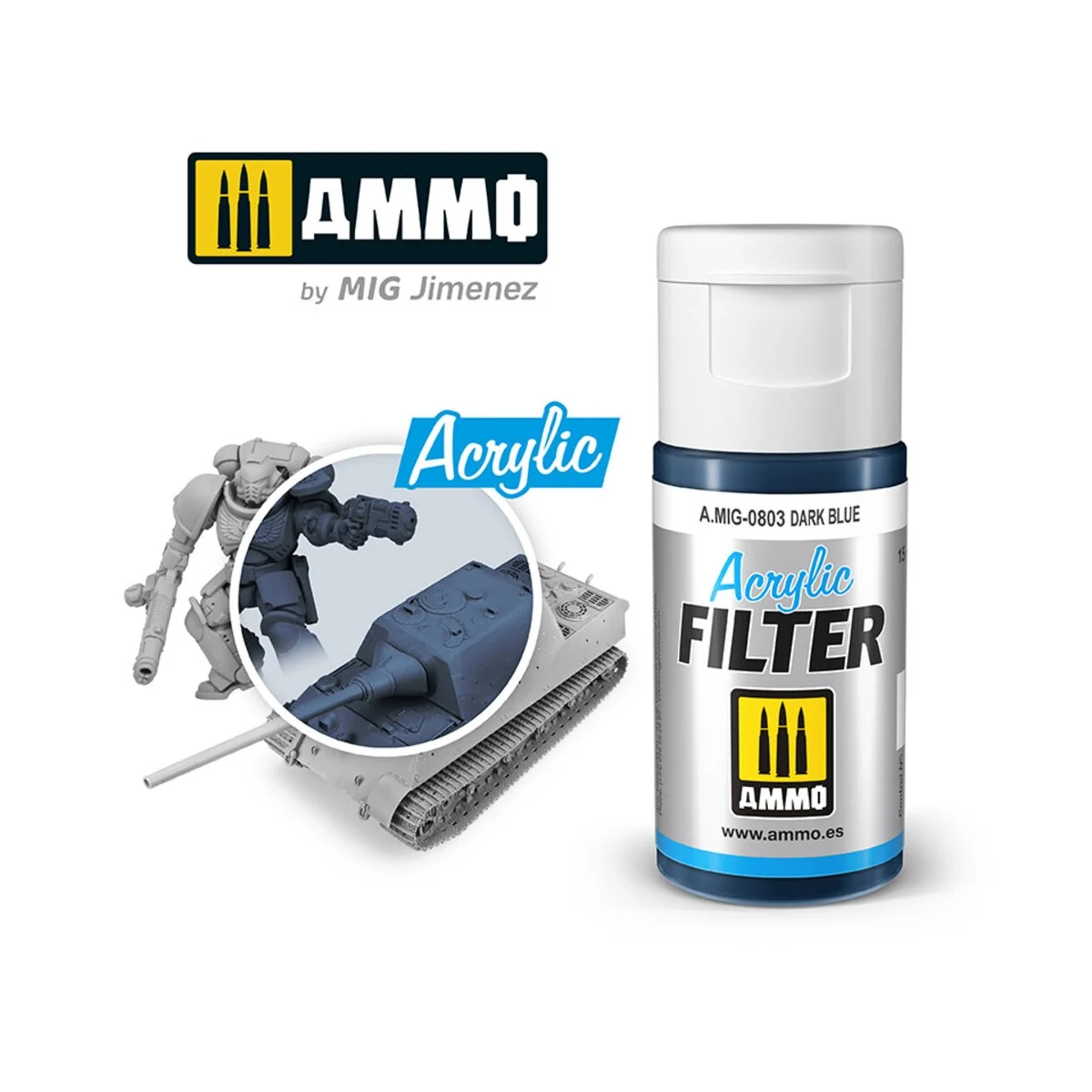 ACRYLIC FILTER Dark Blue - AMMO by MIG Jimenez A.MIG-0803