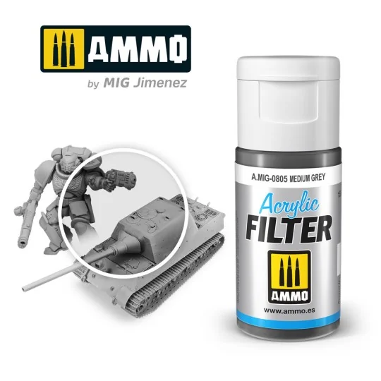 ACRYLIC FILTER Medium Grey - AMMO by MIG Jimenez A.MIG-0805