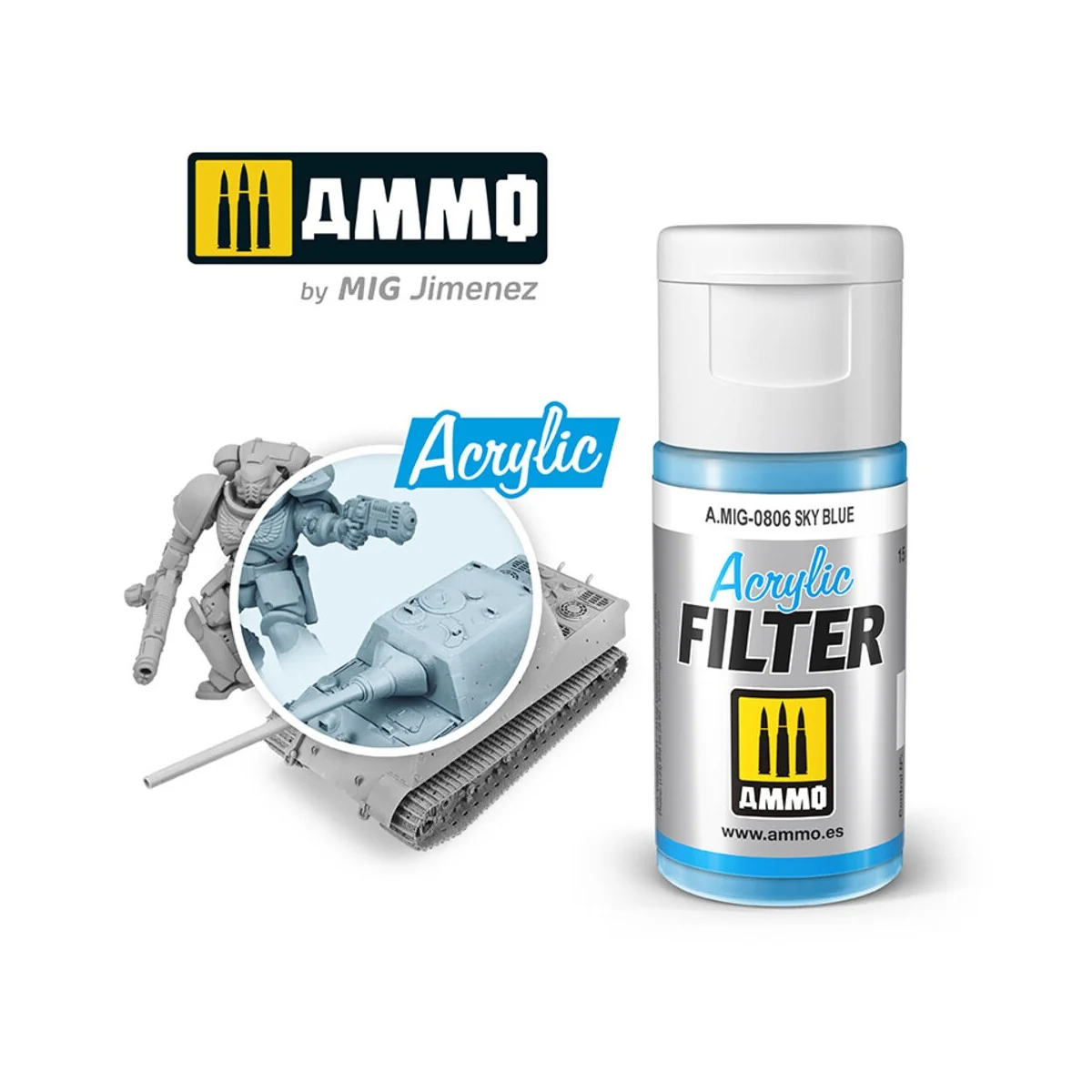 ACRYLIC FILTER Sky Blue - AMMO by MIG Jimenez A.MIG-0806