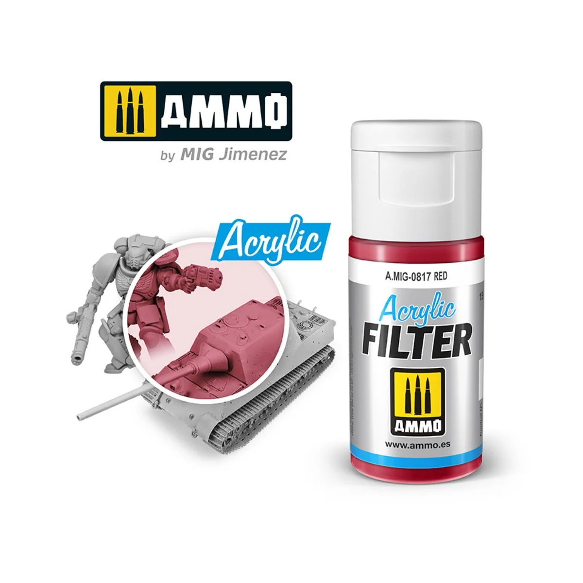 ACRYLIC FILTER Red - AMMO by MIG Jimenez A.MIG-0817