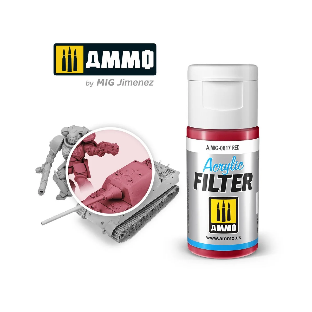 ACRYLIC FILTER Red - AMMO by MIG Jimenez A.MIG-0817