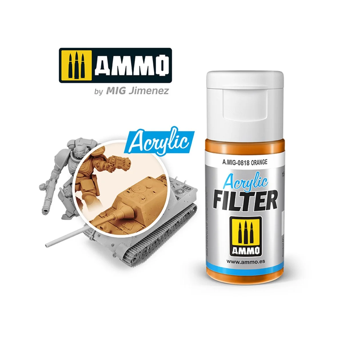 ACRYLIC FILTER Orange - AMMO by MIG Jimenez A.MIG-0818