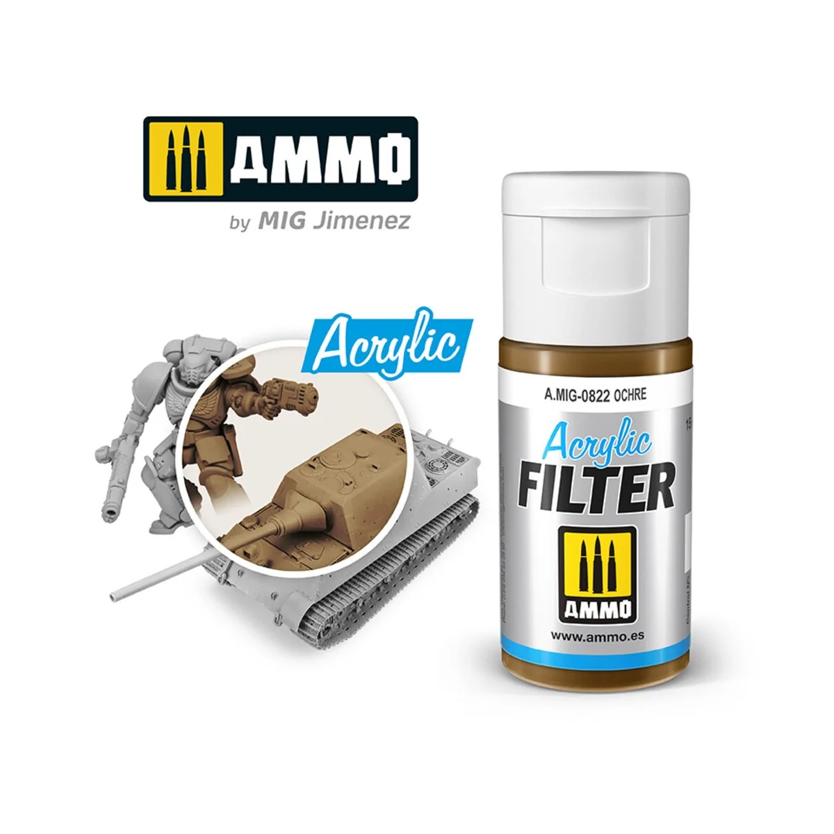 ACRYLIC FILTER Ochre - AMMO by MIG Jimenez A.MIG-0822