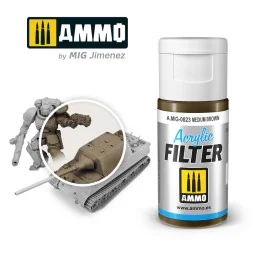 ACRYLIC FILTER Medium Brown - AMMO by MIG Jimenez A.MIG-0823 2