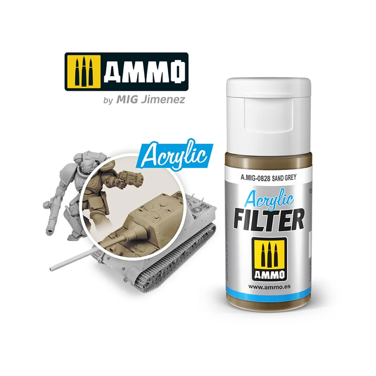 ACRYLIC FILTER Sand Grey - AMMO by MIG Jimenez A.MIG-0828