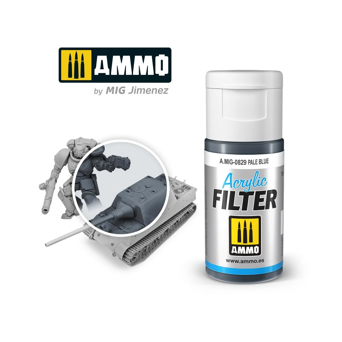 ACRYLIC FILTER Pale Blue - AMMO by MIG Jimenez A.MIG-0829