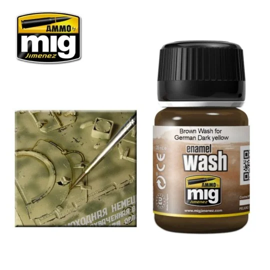 Brown WASH for German Dark Yellow - AMMO by MIG Jimenez A.MIG-1000