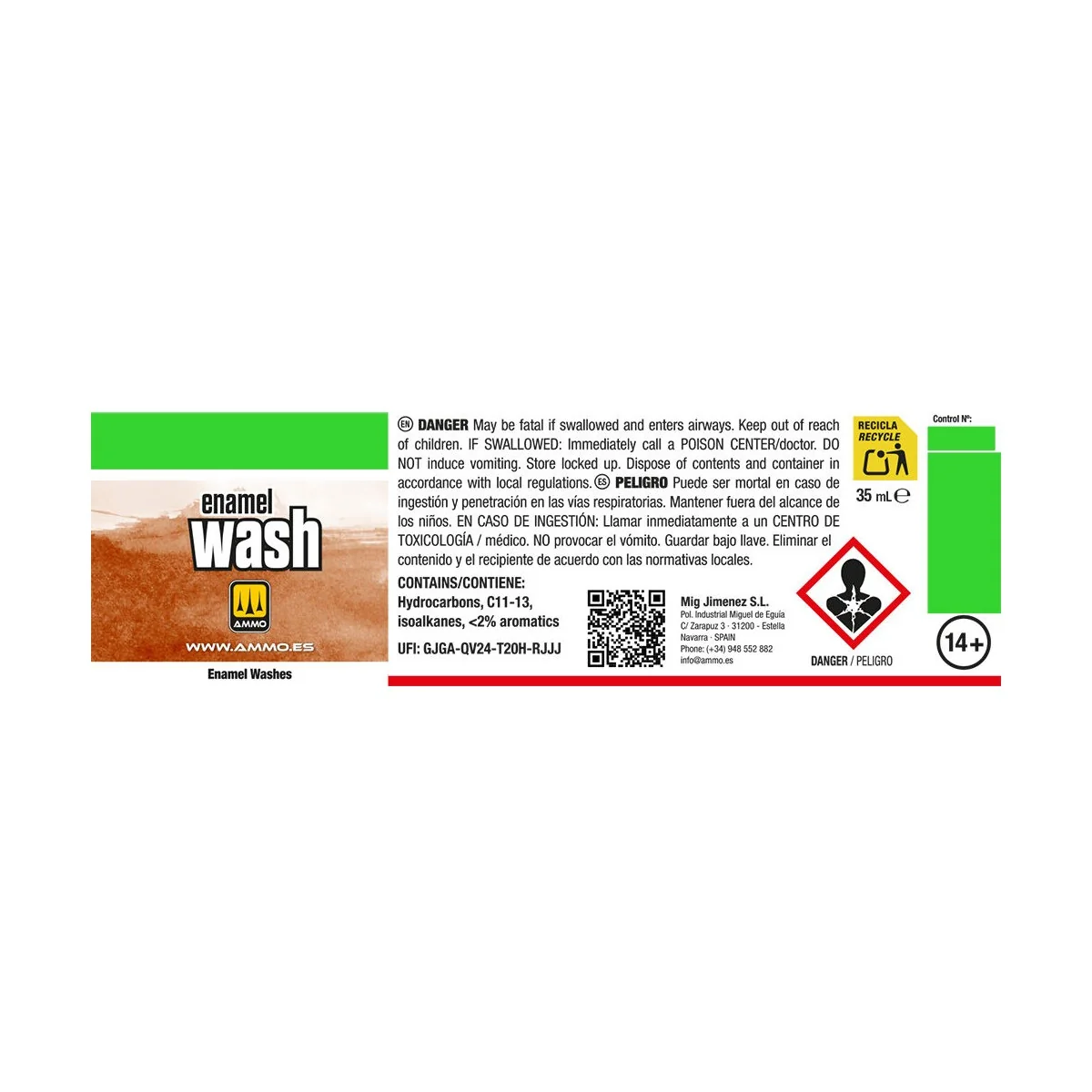 Dark Brown WASH for Green Vehicles - AMMO by MIG Jimenez A.MIG-1005