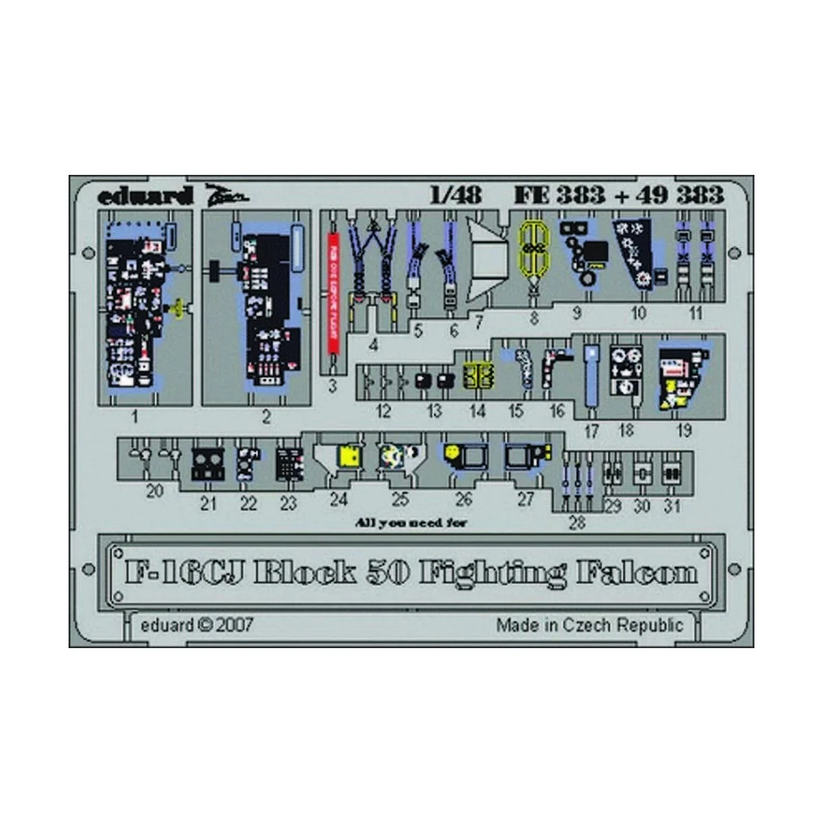 F-16CJ Block 50 Fighting Falcon, Für Tamiya Bausatz, 1/48 - Eduard ...