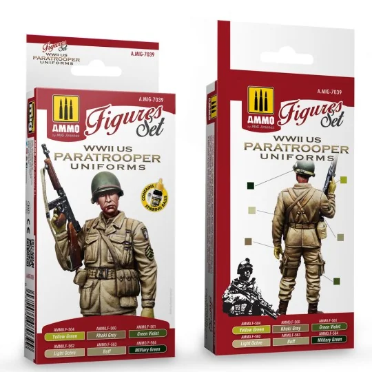 WWII US Paratroopers Figures Set - AMMO by MIG Jimenez A.MIG-7039