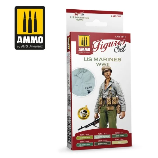 US Marines WWII Figures Set - AMMO by MIG Jimenez A.MIG-7044