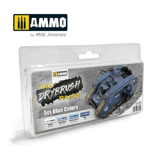 DRYBRUSH Set Blue Colors - AMMO by MIG Jimenez A.MIG-7303