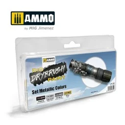 DRYBRUSH Set Metallic Colors Set - AMMO by MIG Jimenez A.MIG-7305