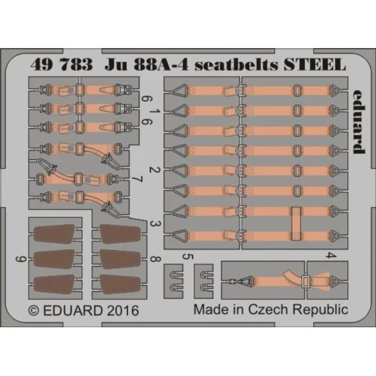 Ju 88A-4 seatbelts STEEL for ICM, 1/48 - Eduard Accessories 49783