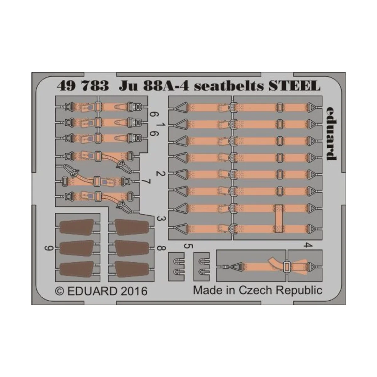 Ju 88A-4 seatbelts STEEL for ICM, 1/48 - Eduard Accessories 49783