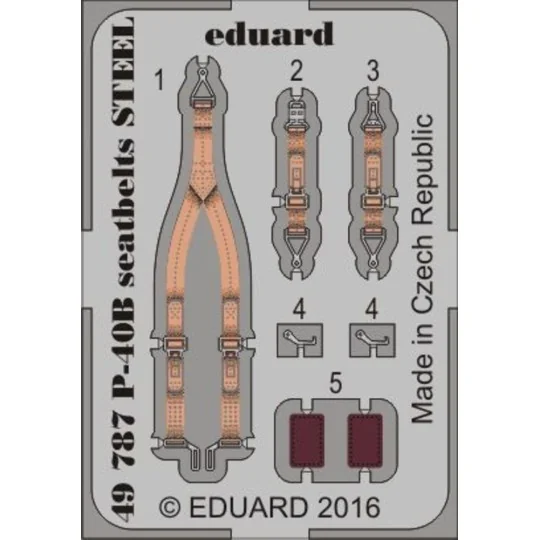 P-40B seatbelts STEEL for Airfix, 1/48 - Eduard Accessories 49787