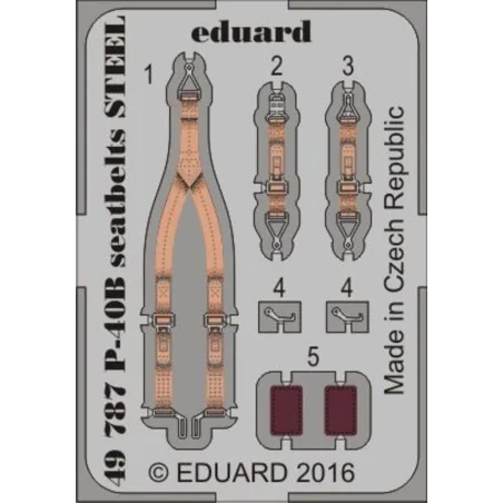 P-40B seatbelts STEEL for Airfix, 1/48 - Eduard Accessories 49787