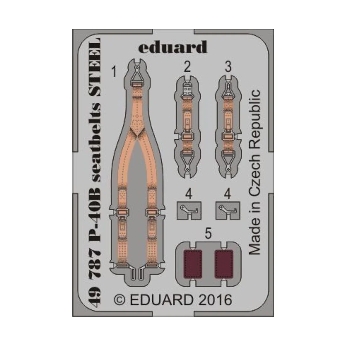 P-40B seatbelts STEEL for Airfix, 1/48 - Eduard Accessories 49787