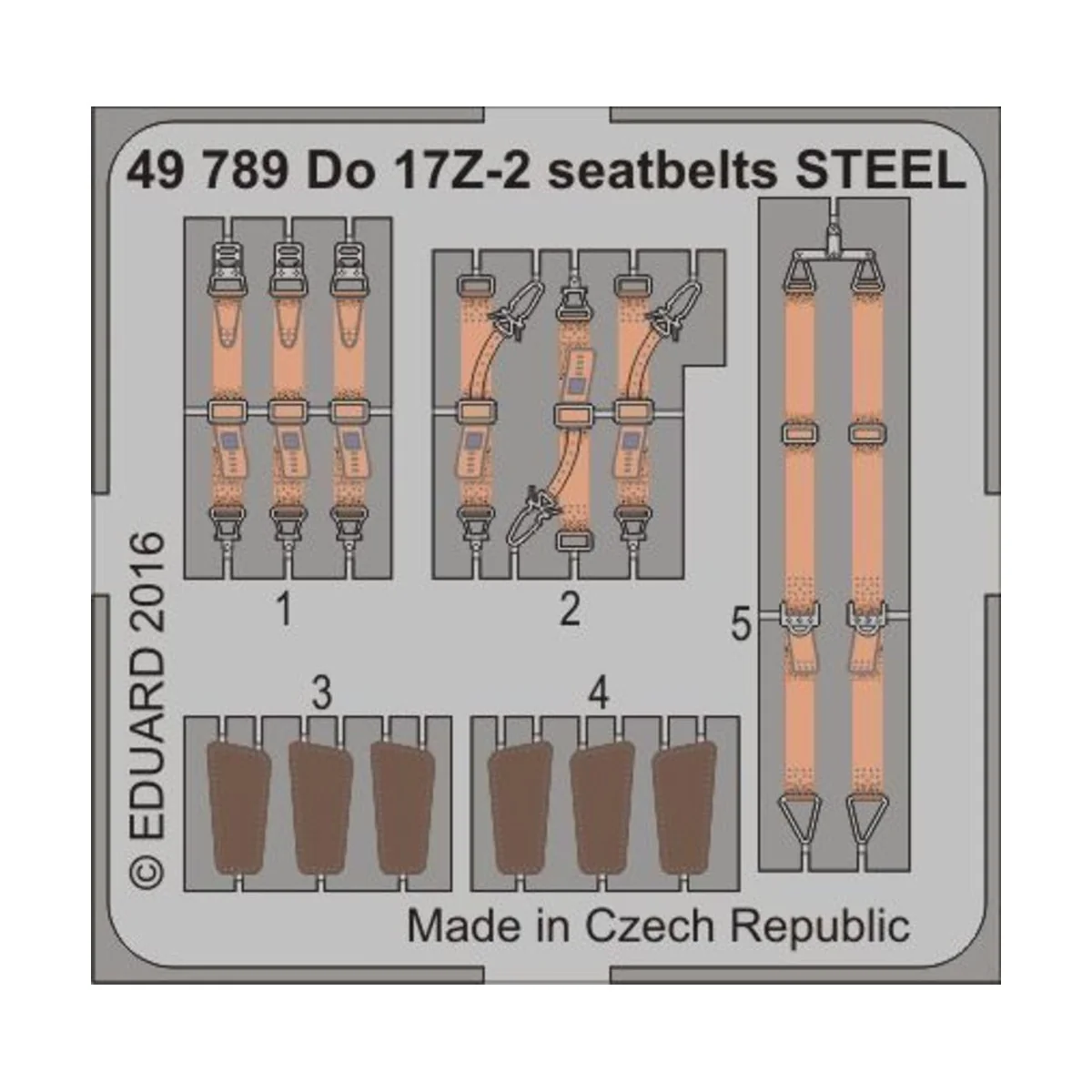 Do 17Z-2 seatbelts STEEL for ICM, 1/48 - Eduard Accessories 49789
