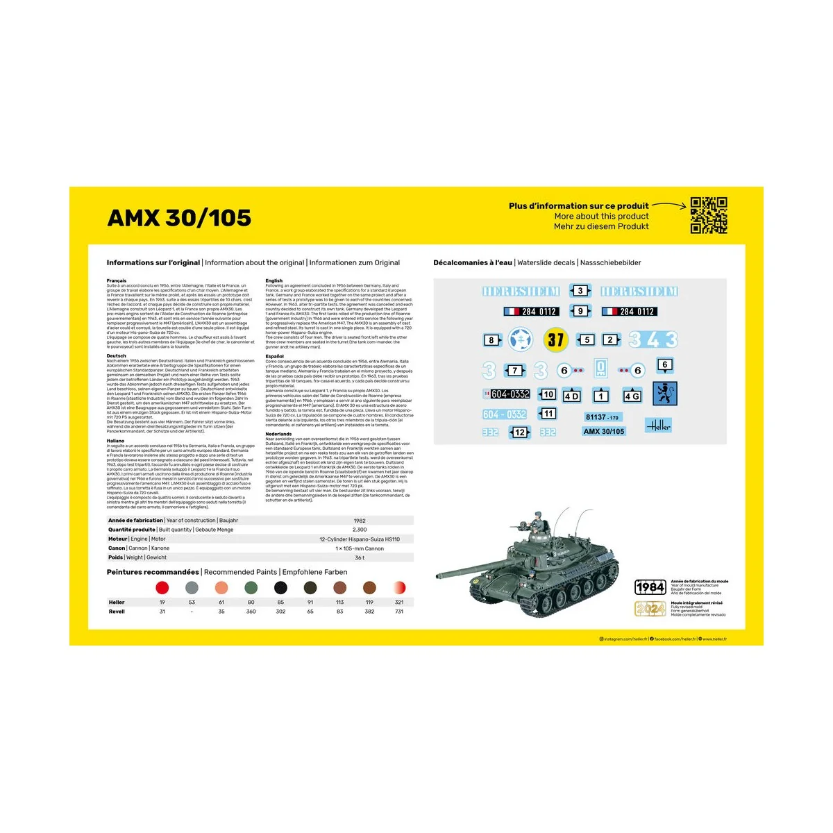 STARTER KIT AMX 30/105, 1/35 - Heller 57137