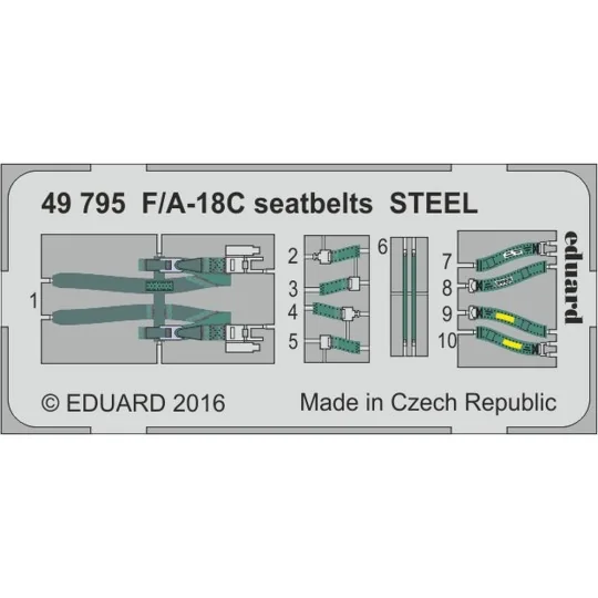 F/A-18C seatbelts STEEL for Kinetic, 1/48 - Eduard Accessories 49795