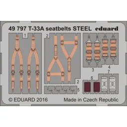 T-33A seatbelts STEEL für Great Wal., 1/48 - Eduard Accessories 49797