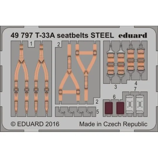 T-33A seatbelts STEEL für Great Wal., 1/48 - Eduard Accessories 49797