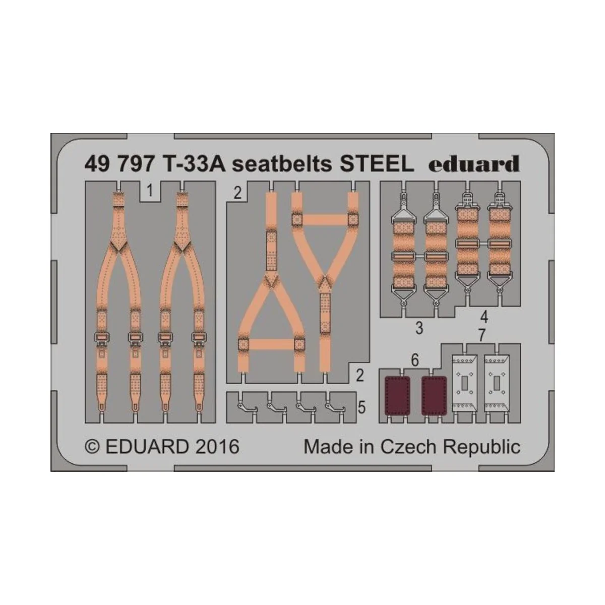 T-33A seatbelts STEEL für Great Wal., 1/48 - Eduard Accessories 49797