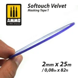 Softouch Velvet Masking Tape 1 (2mm x 25M) - AMMO by MIG Jimenez A.... 2
