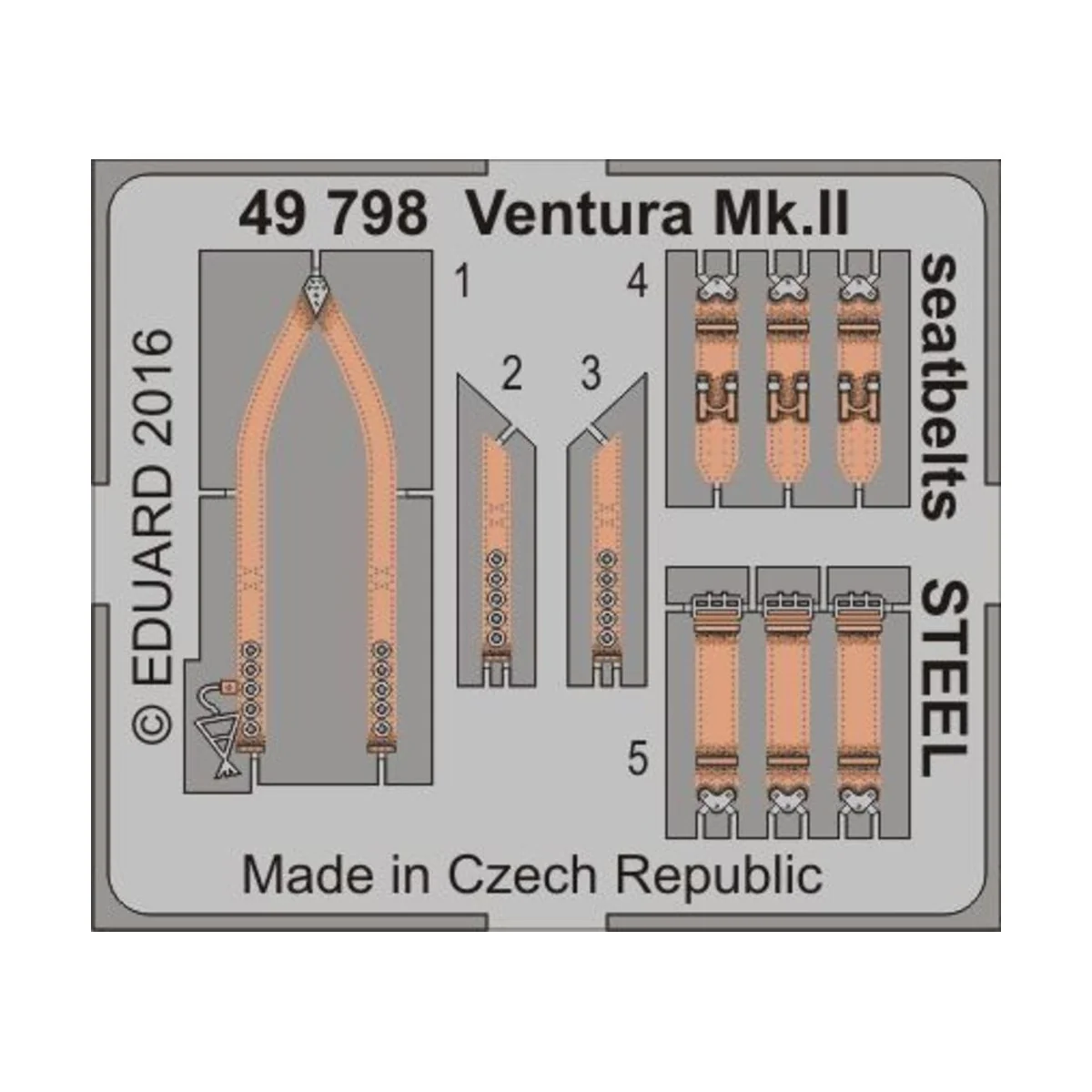 Ventura Mk.II seatbelts STEEL f.Revell, 1/48 - Eduard Accessories 4...