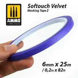Softouch Velvet Masking Tape 2 (6mm x 25M) - AMMO by MIG Jimenez A.... 2