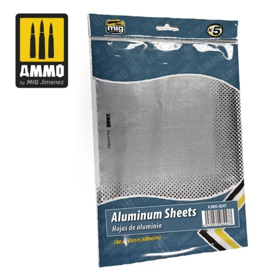Aluminium Sheets 280mm x 195mm - AMMO by MIG Jimenez A.MIG-8247