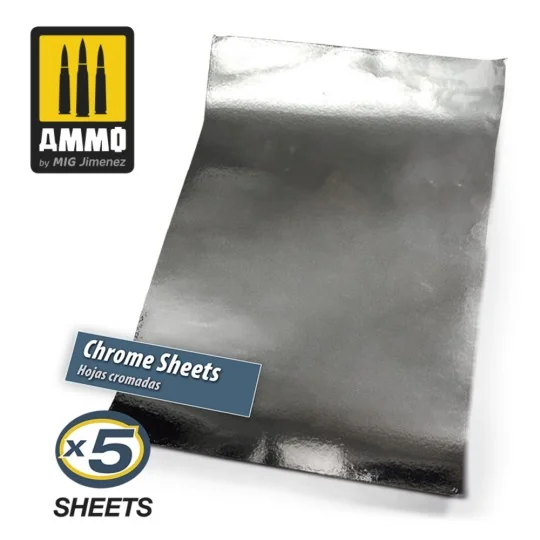 Chrome Sheets 280mm x 195mm - AMMO by MIG Jimenez A.MIG-8248