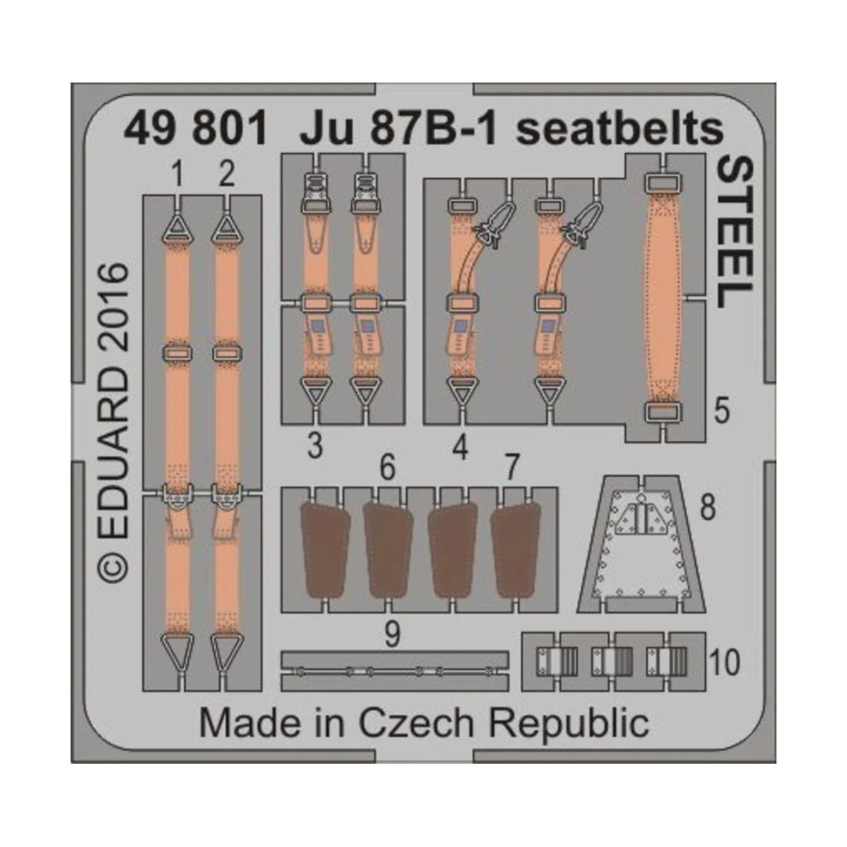 Ju 87B-1 seatbelts STEEL for Airfix - Eduard Accessories 49801