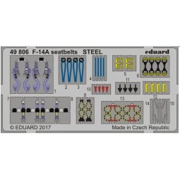 F-14A seatbelts STEEL for Tamiya - Eduard Accessories 49806