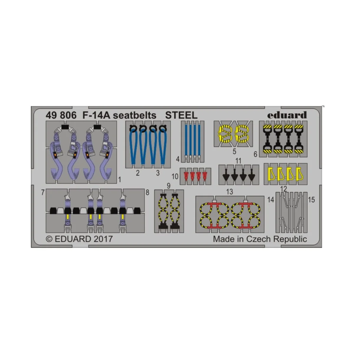 F-14A seatbelts STEEL for Tamiya - Eduard Accessories 49806