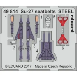 Su-27 seatbelts STEEL for Hobby Boss, 1/48 - Eduard Accessories 49814