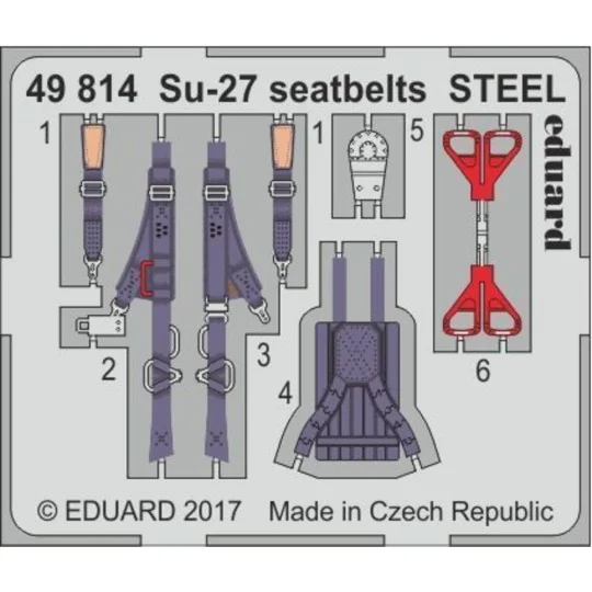 Su-27 seatbelts STEEL for Hobby Boss - Eduard Accessories 49814