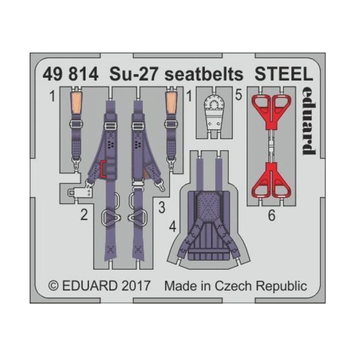 Su-27 seatbelts STEEL for Hobby Boss - Eduard Accessories 49814