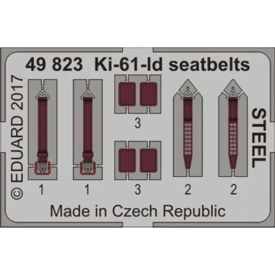 Ki-61-Id seatbelts STEEL for Tamiya, 1/48 - Eduard Accessories 49823 Ki-61-Id seatbelts STEEL for Tamiya, 1/48 - Eduard Accessories 49823