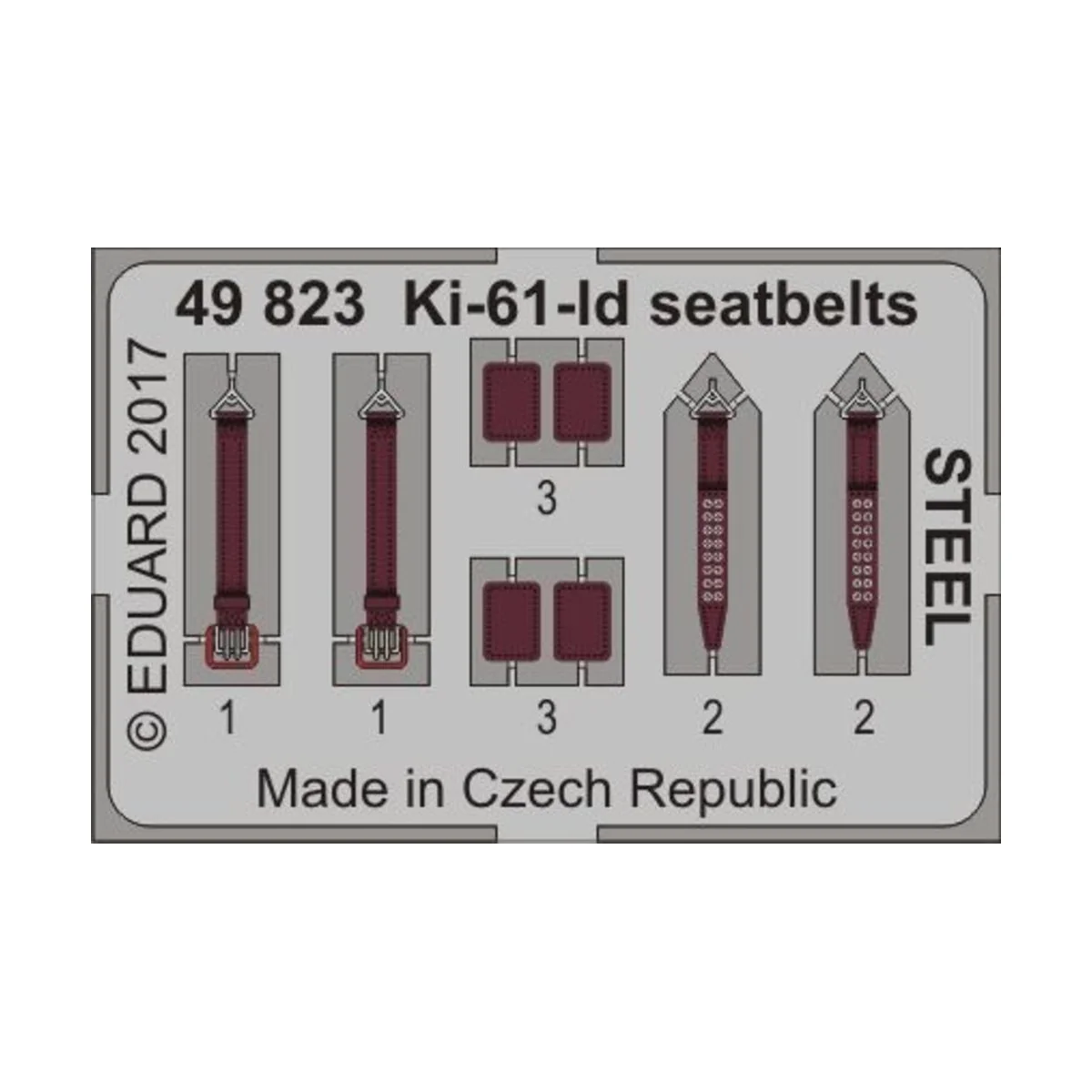 Ki-61-Id seatbelts STEEL for Tamiya, 1/48 - Eduard Accessories 49823 Ki-61-Id seatbelts STEEL for Tamiya, 1/48 - Eduard Accessories 49823