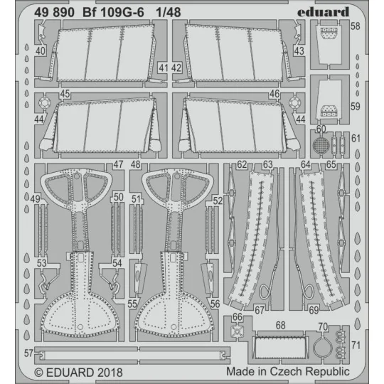 Bf 109G-6 for Tamiya, 1/48 - Eduard Accessories 49890