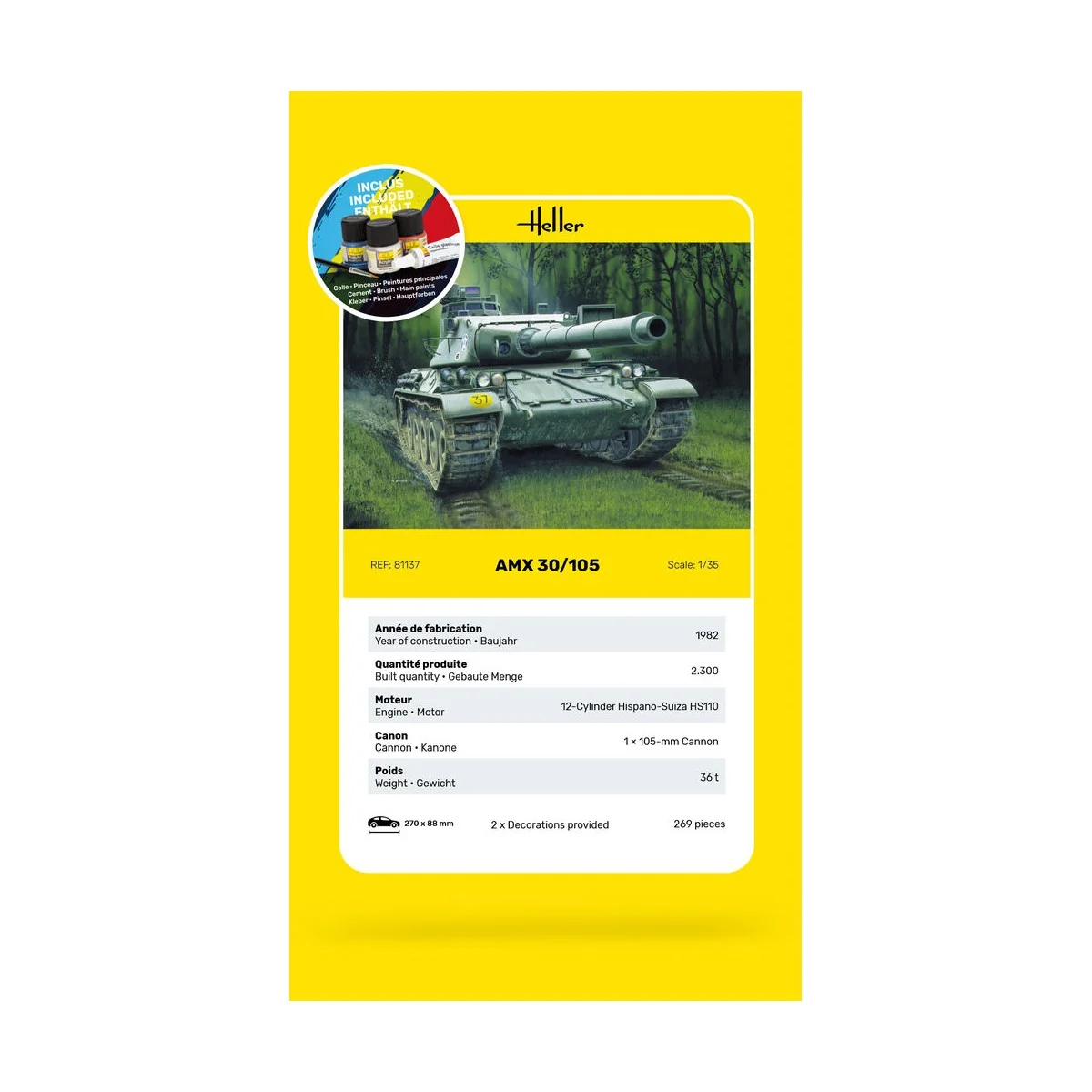 STARTER KIT AMX 30/105, 1/35 - Heller 57137